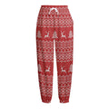 Geometric Xmas Knitted Pattern Print Fleece Lined Knit Pants