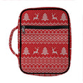 Geometric Xmas Knitted Pattern Print Front Pocket Bible Bag