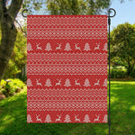 Geometric Xmas Knitted Pattern Print Garden Flag