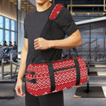 Geometric Xmas Knitted Pattern Print Gym Bag