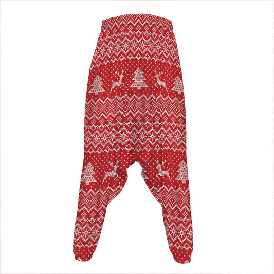 Geometric Xmas Knitted Pattern Print Hammer Pants