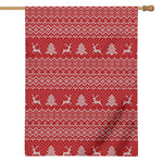 Geometric Xmas Knitted Pattern Print House Flag