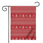 Geometric Xmas Knitted Pattern Print House Flag