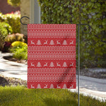 Geometric Xmas Knitted Pattern Print House Flag
