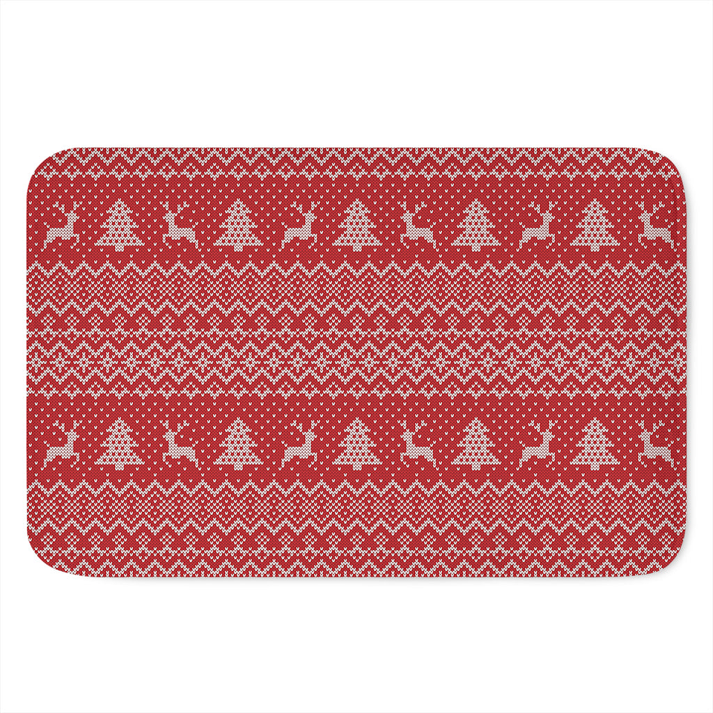 Geometric Xmas Knitted Pattern Print Indoor Door Mat