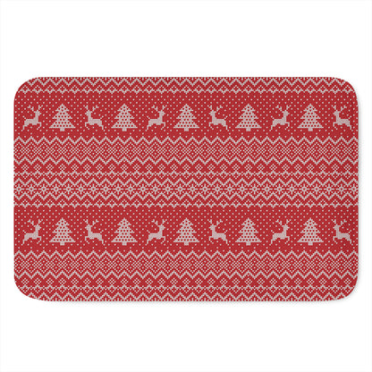 Geometric Xmas Knitted Pattern Print Indoor Door Mat