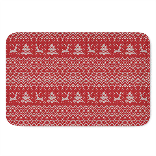 Geometric Xmas Knitted Pattern Print Indoor Door Mat