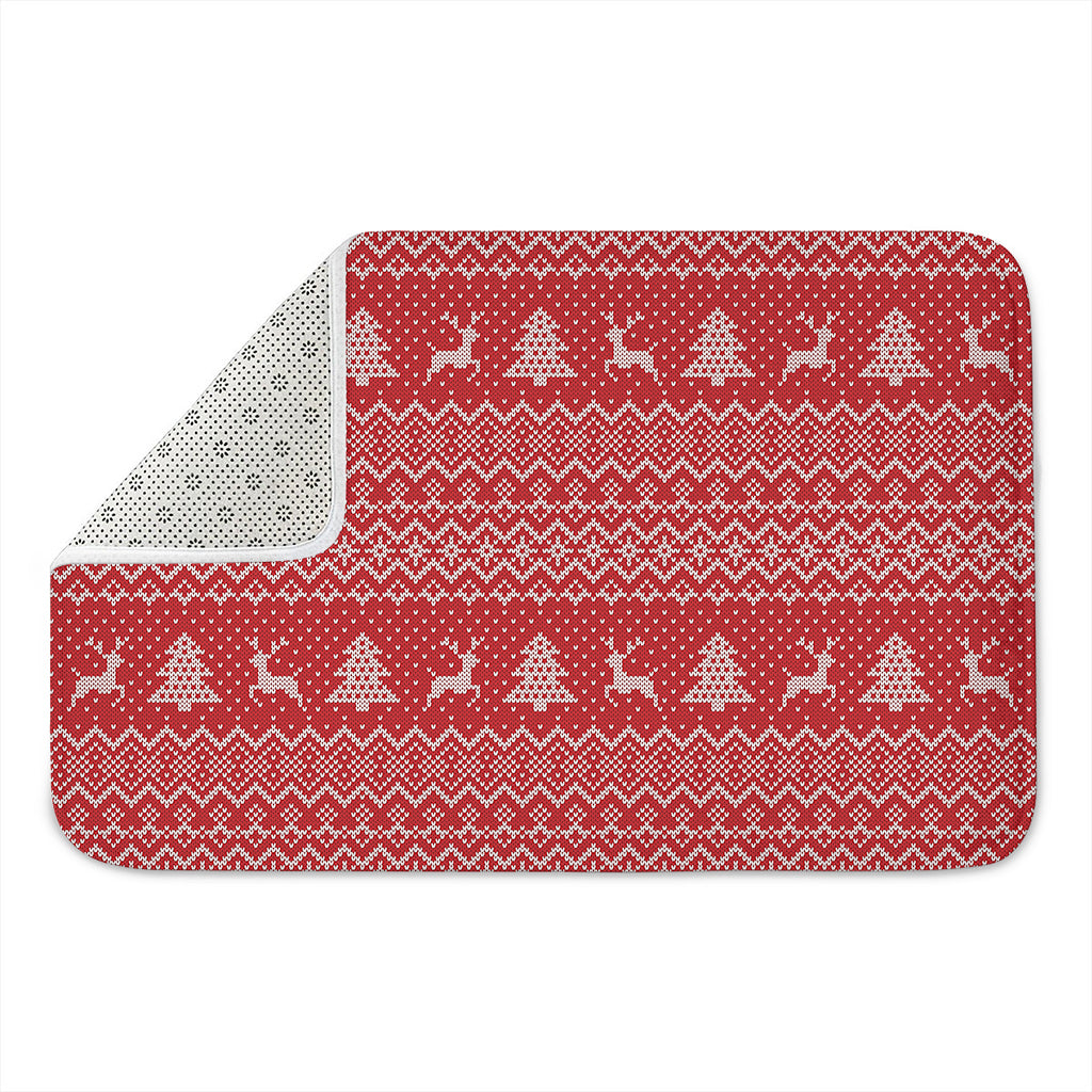Geometric Xmas Knitted Pattern Print Indoor Door Mat
