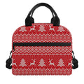 Geometric Xmas Knitted Pattern Print Insulated Lunch Bag