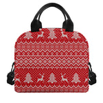Geometric Xmas Knitted Pattern Print Insulated Lunch Bag