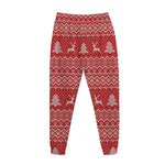 Geometric Xmas Knitted Pattern Print Jogger Pants