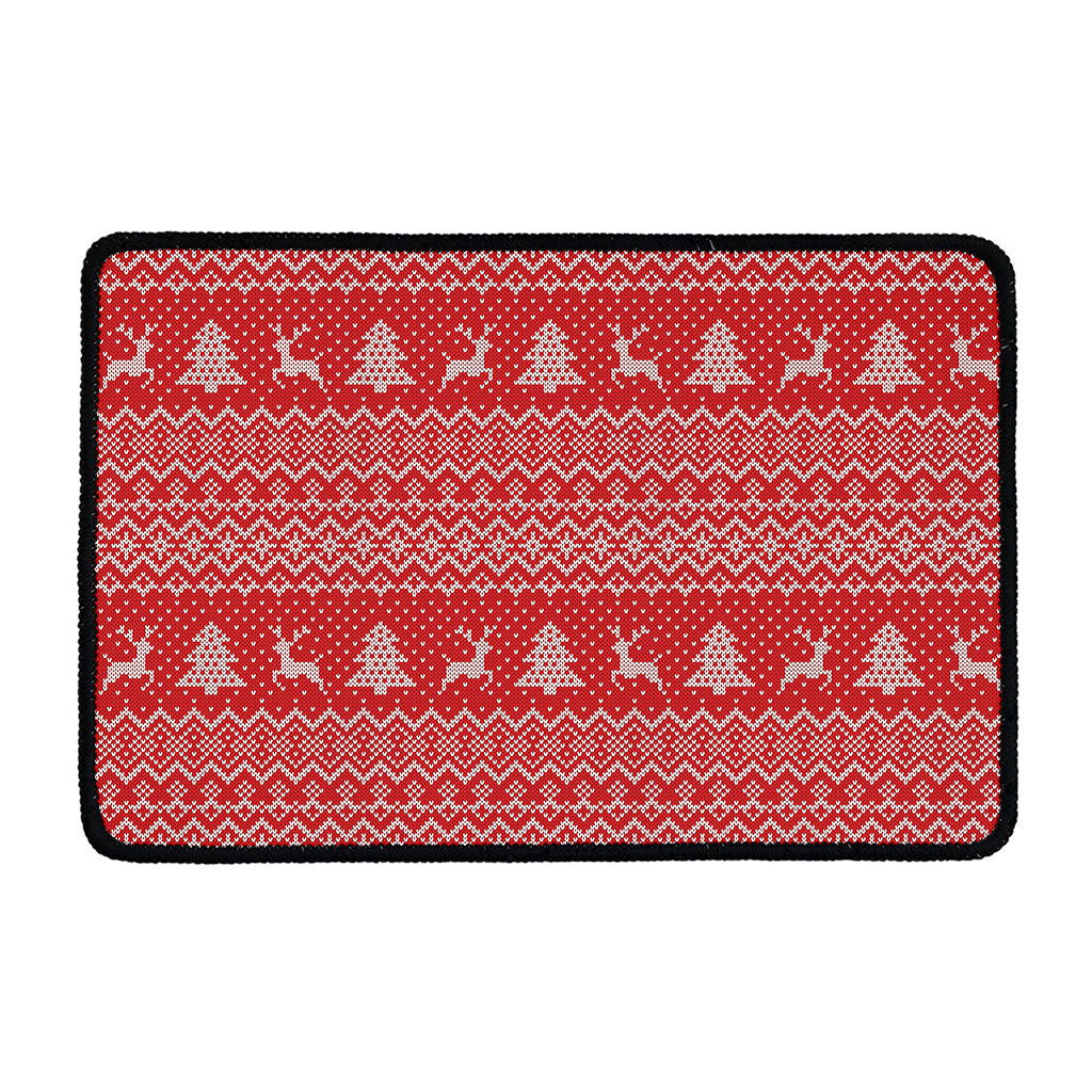 Geometric Xmas Knitted Pattern Print Kitchen Mat