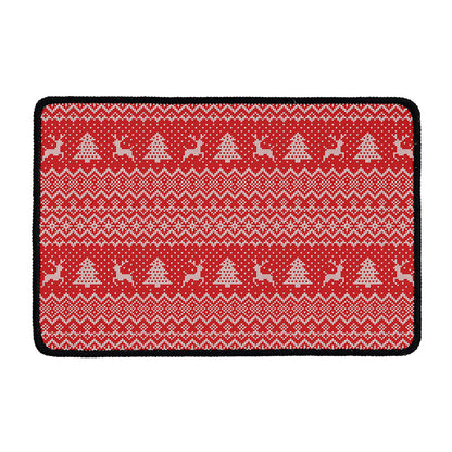 Geometric Xmas Knitted Pattern Print Kitchen Mat
