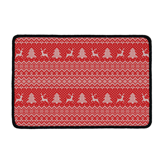 Geometric Xmas Knitted Pattern Print Kitchen Mat