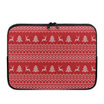Geometric Xmas Knitted Pattern Print Laptop Sleeve