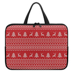 Geometric Xmas Knitted Pattern Print Laptop Sleeve With Handle