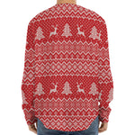 Geometric Xmas Knitted Pattern Print Long Sleeve Baseball Jersey