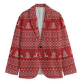 Geometric Xmas Knitted Pattern Print Men's Blazer