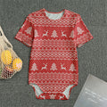 Geometric Xmas Knitted Pattern Print Men's Bodysuit