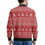 Geometric Xmas Knitted Pattern Print Men's Bomber Jacket