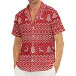 Geometric Xmas Knitted Pattern Print Men's Deep V-Neck Shirt