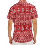 Geometric Xmas Knitted Pattern Print Men's Deep V-Neck Shirt