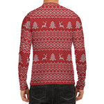 Geometric Xmas Knitted Pattern Print Men's Long Sleeve Rash Guard