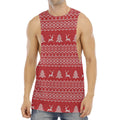 Geometric Xmas Knitted Pattern Print Men's Muscle Tank Top