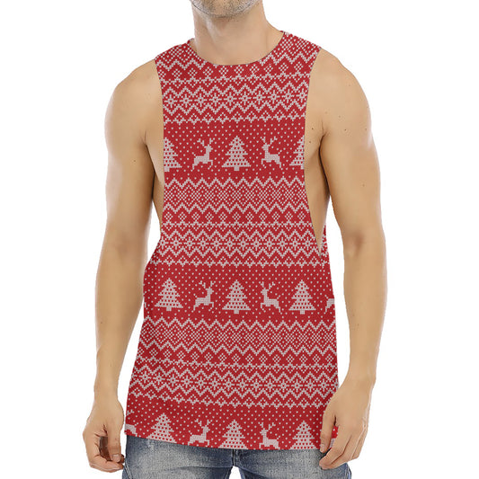 Geometric Xmas Knitted Pattern Print Men's Muscle Tank Top