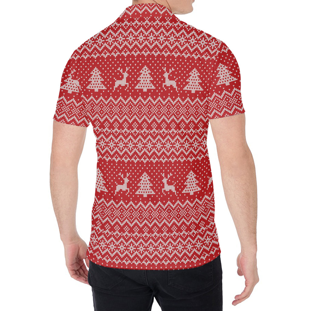 Geometric Xmas Knitted Pattern Print Men's Shirt