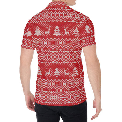 Geometric Xmas Knitted Pattern Print Men's Shirt