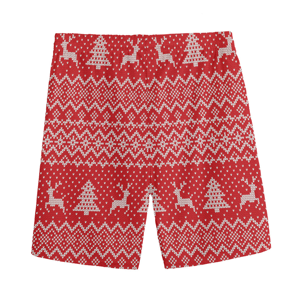 Geometric Xmas Knitted Pattern Print Men's Sports Shorts