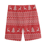 Geometric Xmas Knitted Pattern Print Men's Sports Shorts