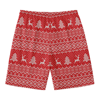 Geometric Xmas Knitted Pattern Print Men's Swim Trunks