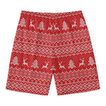 Geometric Xmas Knitted Pattern Print Men's Swim Trunks