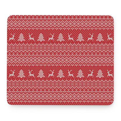Geometric Xmas Knitted Pattern Print Mouse Pad
