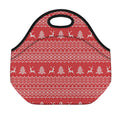 Geometric Xmas Knitted Pattern Print Neoprene Lunch Bag