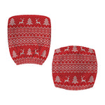 Geometric Xmas Knitted Pattern Print Office Chair Cover