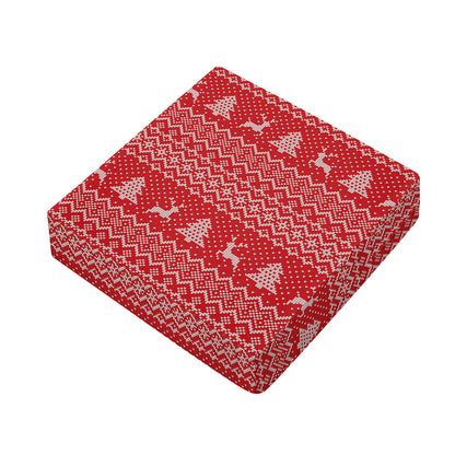 Geometric Xmas Knitted Pattern Print Outdoor Seat Cushion Cover