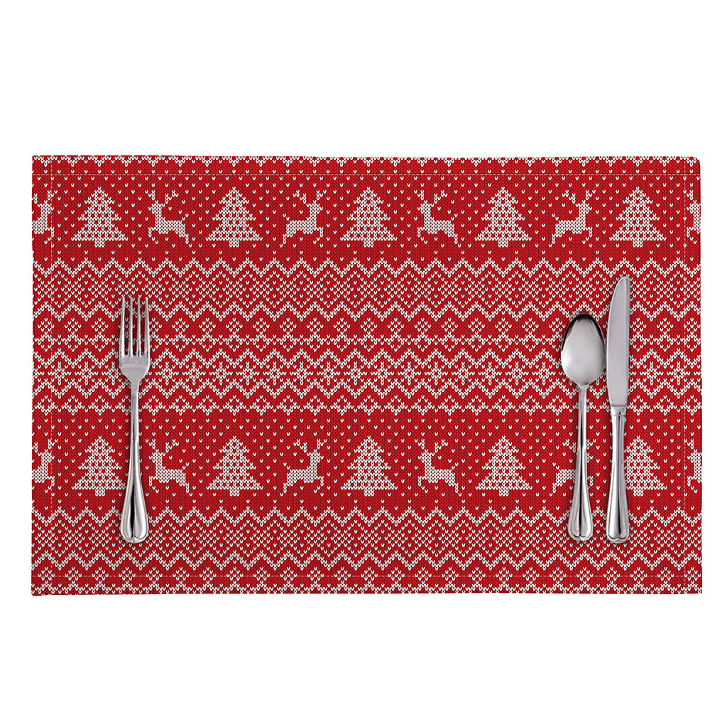 Geometric Xmas Knitted Pattern Print Placemat