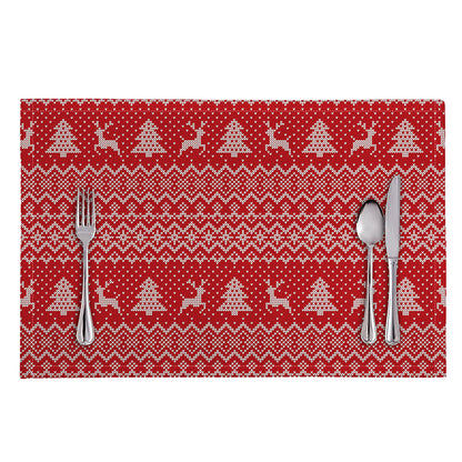 Geometric Xmas Knitted Pattern Print Placemat