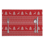 Geometric Xmas Knitted Pattern Print Placemat
