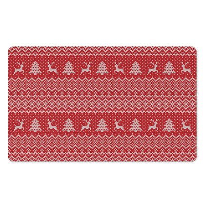 Geometric Xmas Knitted Pattern Print Polyester Doormat