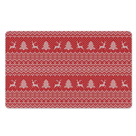 Geometric Xmas Knitted Pattern Print Polyester Doormat