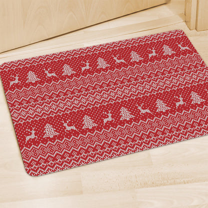 Geometric Xmas Knitted Pattern Print Polyester Doormat