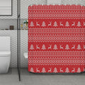 Geometric Xmas Knitted Pattern Print Polyester Shower Curtain