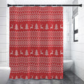 Geometric Xmas Knitted Pattern Print Premium Shower Curtain