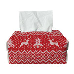 Geometric Xmas Knitted Pattern Print Rectangle Tissue Box Cover