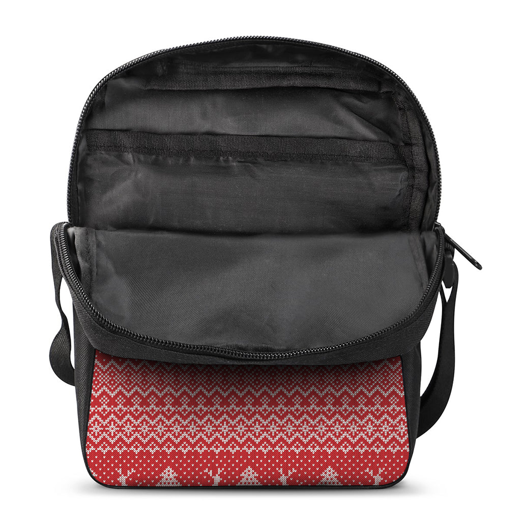 Geometric Xmas Knitted Pattern Print Rectangular Crossbody Bag