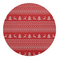 Geometric Xmas Knitted Pattern Print Round Blanket